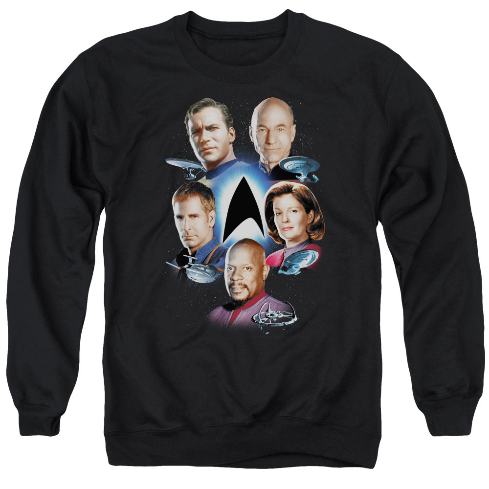 Star Trek & Starfleets Finest Adult Cotton & Polyster Crewneck Sweatshirt, Black - Medium