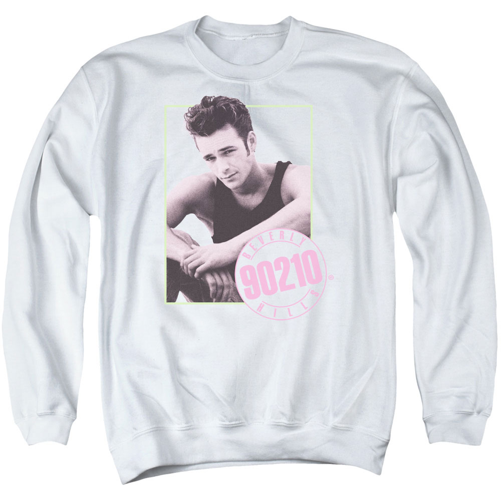 90210 & Dylan Adult Cotton & Polyster Crewneck Sweatshirt, White - Small