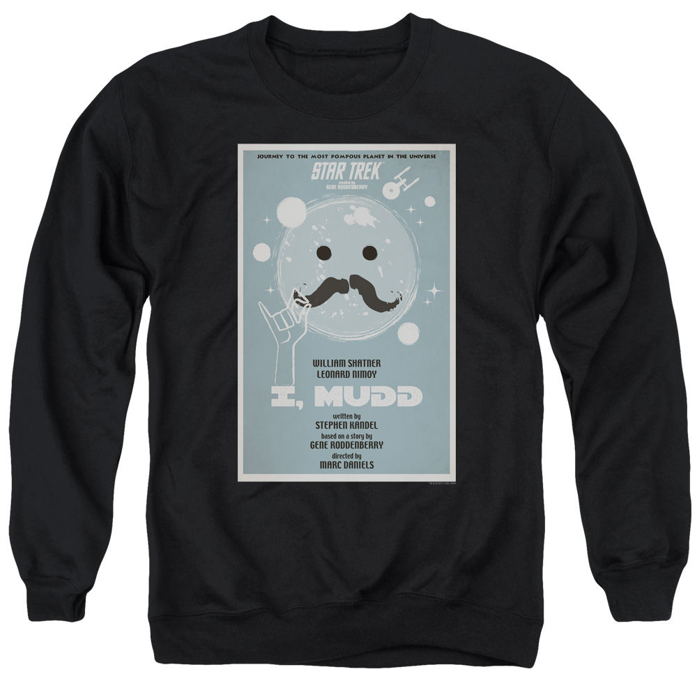 Star Trek & Tos Episode 37 Adult Cotton & Polyster Crewneck Sweatshirt, Black - Large