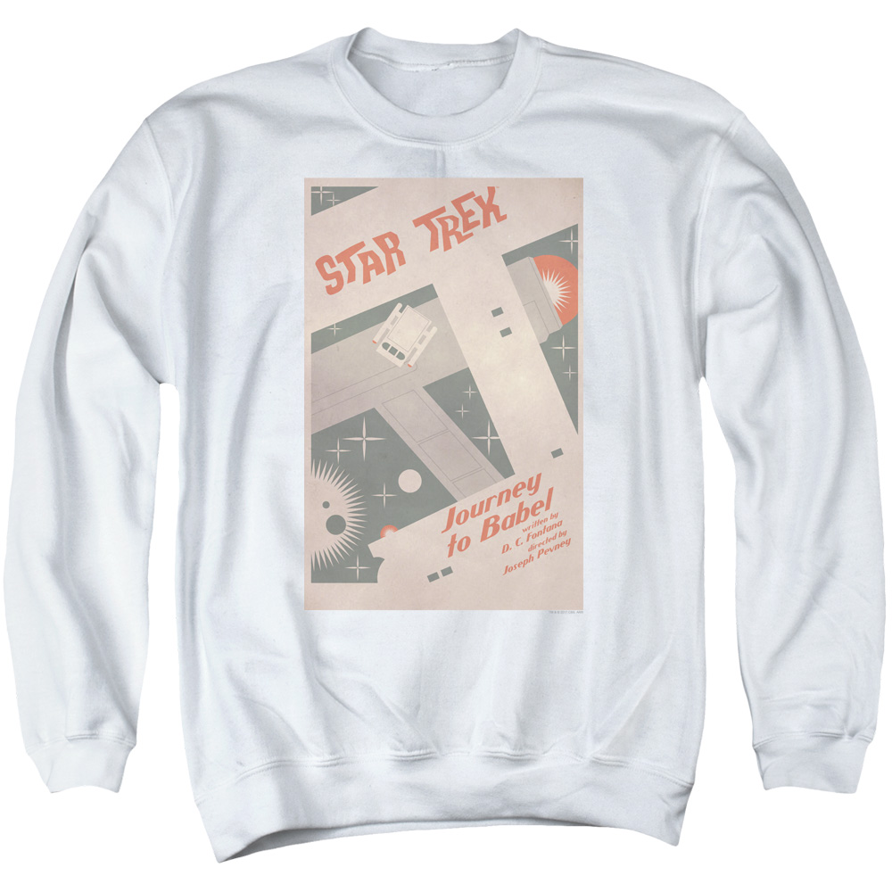 Star Trek & Tos Episode 39 Adult Cotton & Polyster Crewneck Sweatshirt, White - Large