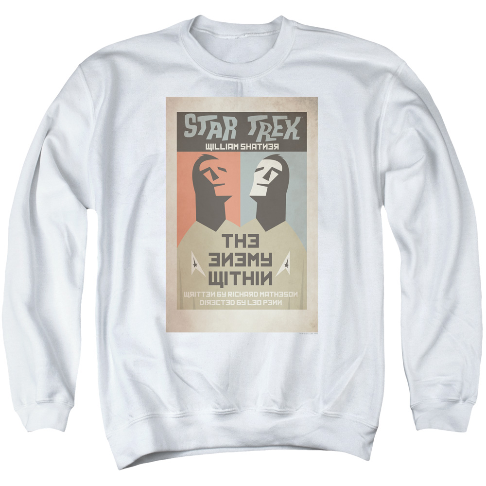 Star Trek & Tos Episode 5 Adult Cotton & Polyster Crewneck Sweatshirt, White - Large