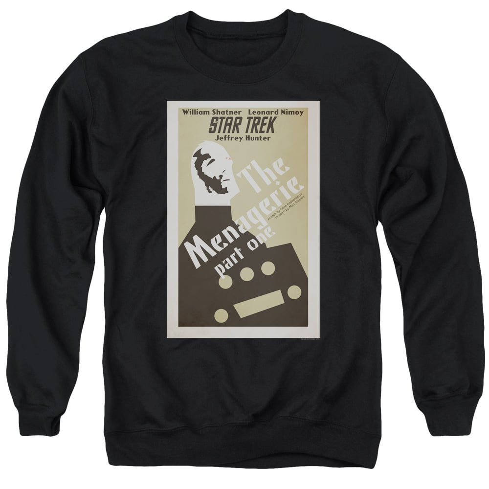 Star Trek & Tos Episode 11 Adult Cotton & Polyster Crewneck Sweatshirt, Black - Medium