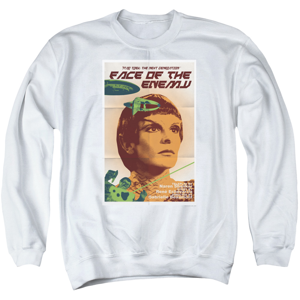 Star Trek & Tng Season 6 Episode 14 Adult Cotton & Polyster Crewneck Sweatshirt, White - Medium
