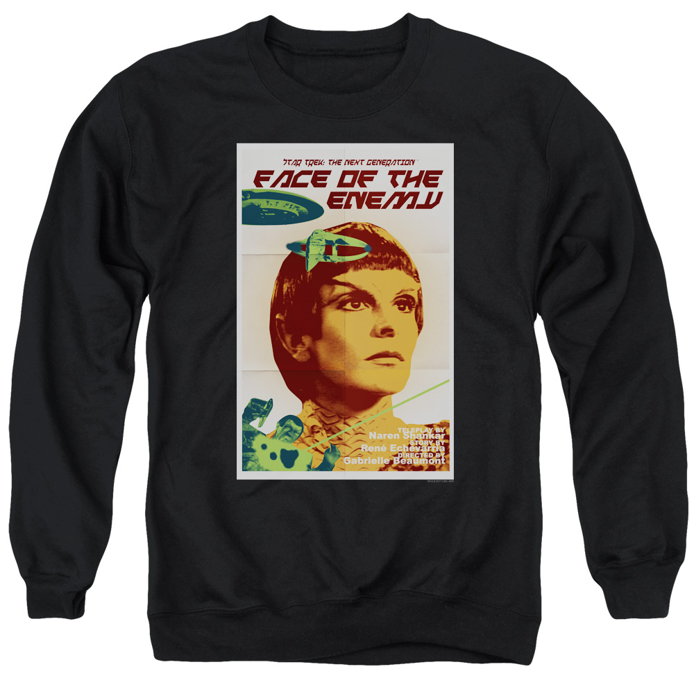 Star Trek & Tng Season 6 Episode 14 Adult Cotton & Polyster Crewneck Sweatshirt, Black - 2X
