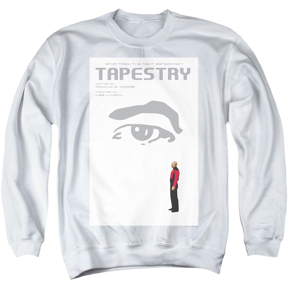 Star Trek & Tng Season 6 Episode 15 Adult Cotton & Polyster Crewneck Sweatshirt, White - Medium