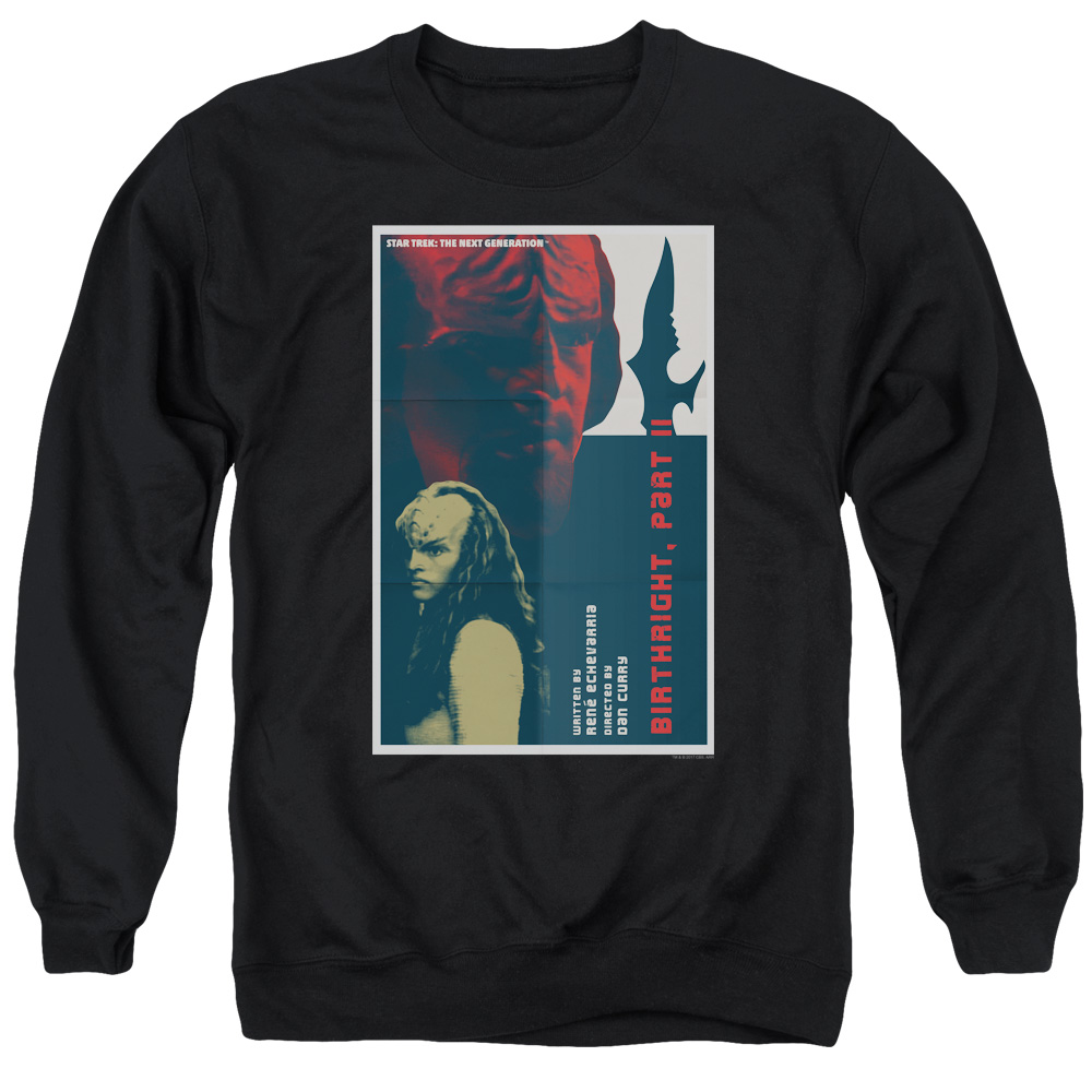 Star Trek & Tng Season 6 Episode 17 Adult Cotton & Polyster Crewneck Sweatshirt, Black - 2X