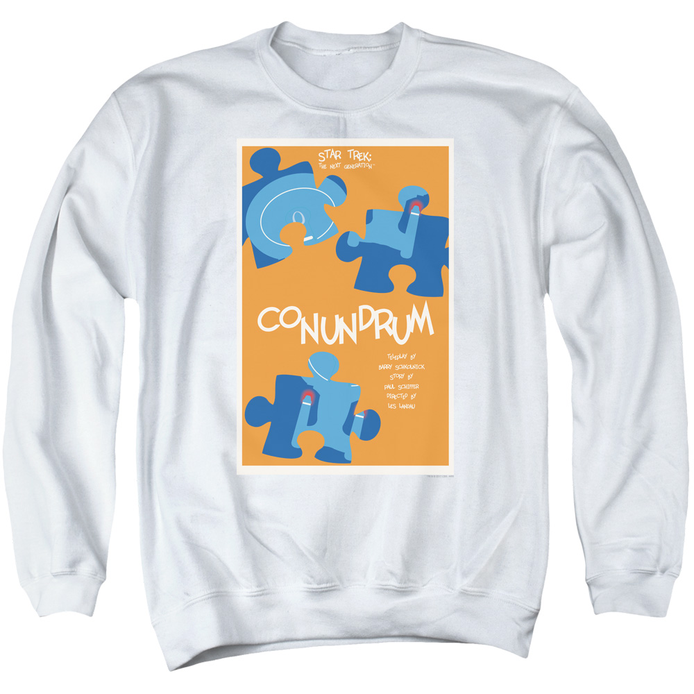 Star Trek & Tng Season 5 Episode 14 Adult Cotton & Polyster Crewneck Sweatshirt, White - Large