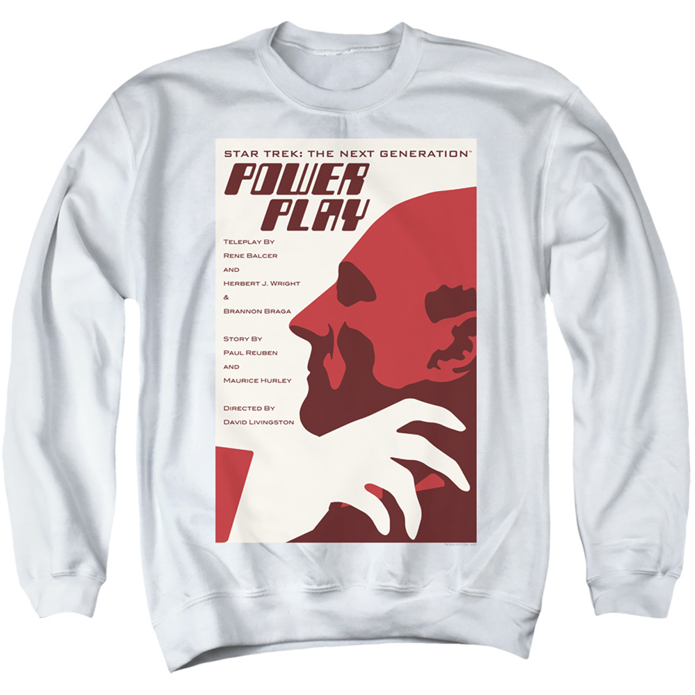 Star Trek & Tng Season 5 Episode 15 Adult Cotton & Polyster Crewneck Sweatshirt, White - Large