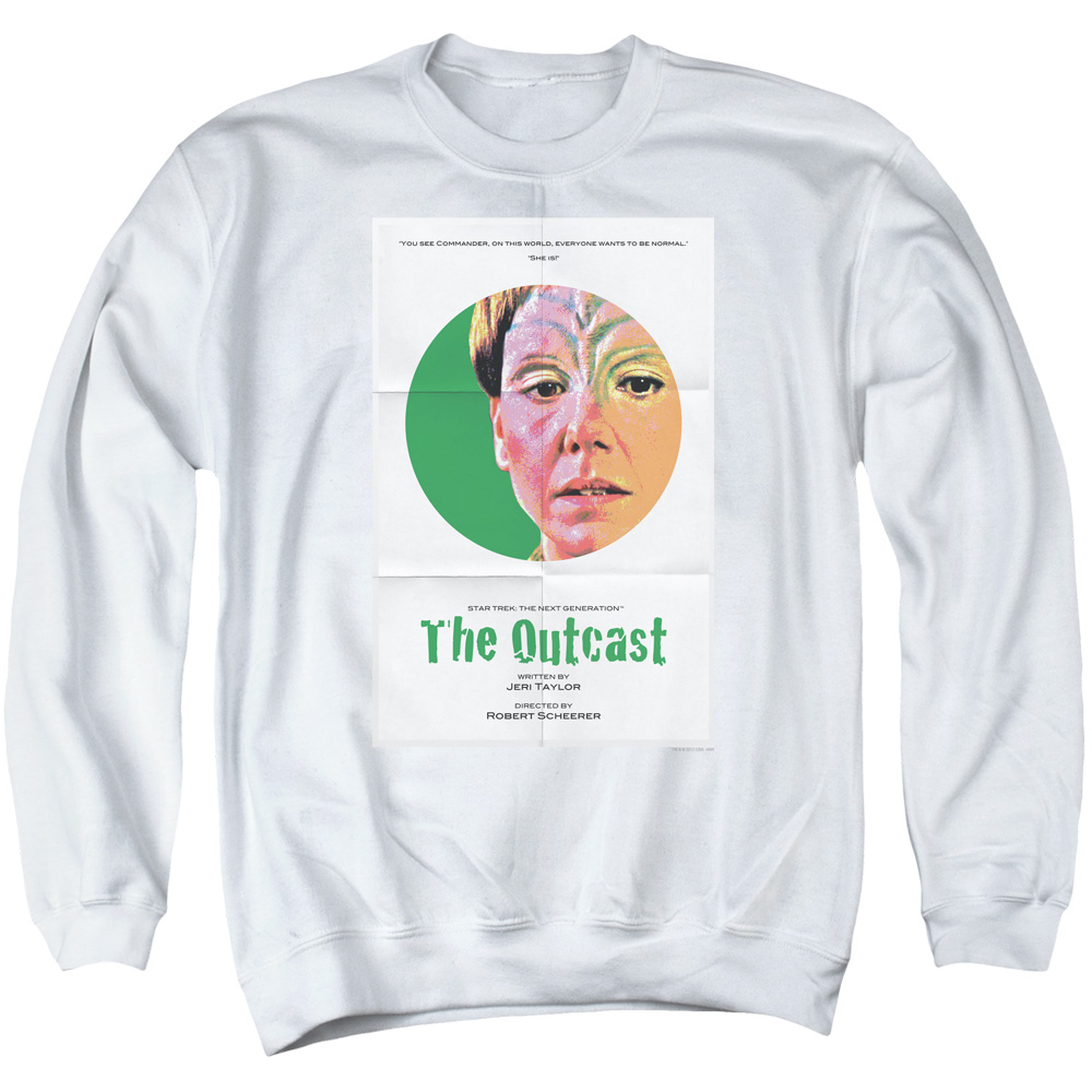 Star Trek & Tng Season 5 Episode 17 Adult Cotton & Polyster Crewneck Sweatshirt, White - Large