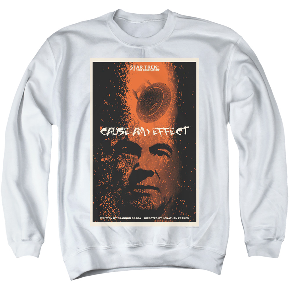 Star Trek & Tng Season 5 Episode 18 Adult Cotton & Polyster Crewneck Sweatshirt, White - Small