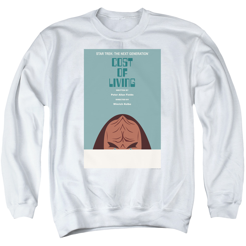 Star Trek & Tng Season 5 Episode 20 Adult Cotton & Polyster Crewneck Sweatshirt, White - 3X