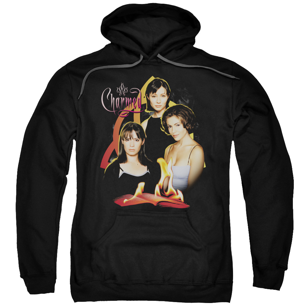 CBS1016-AFTH-7 Charmed & Original Three Adult Cotton & Polyster Pull-Over Hoodie, Black - 4X -  Trevco