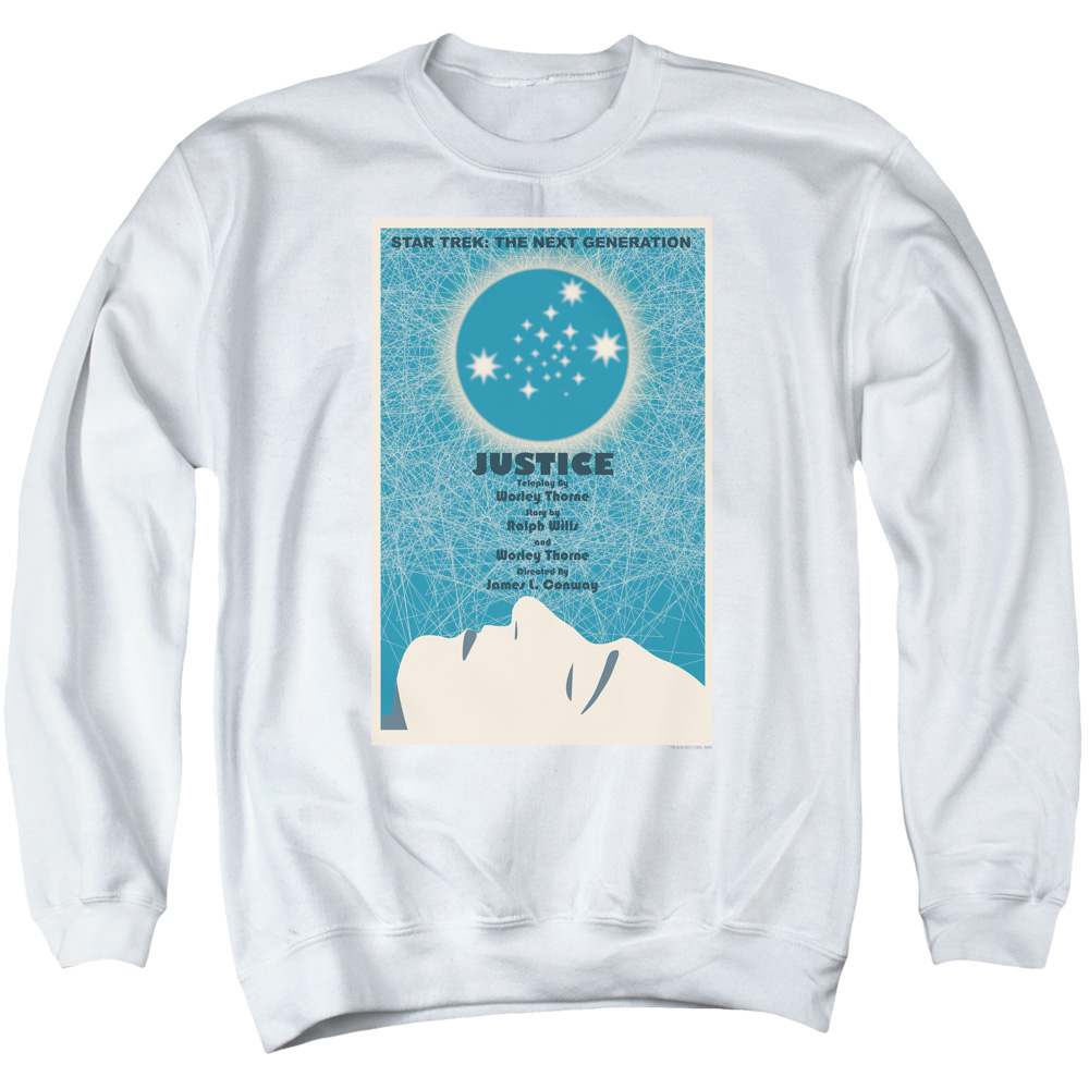 Star Trek & Tng Season 1 Episode 8 Adult Cotton & Polyster Crewneck Sweatshirt, White - Large