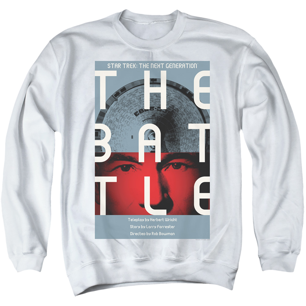 Star Trek & Tng Season 1 Episode 9 Adult Cotton & Polyster Crewneck Sweatshirt, White - 3X