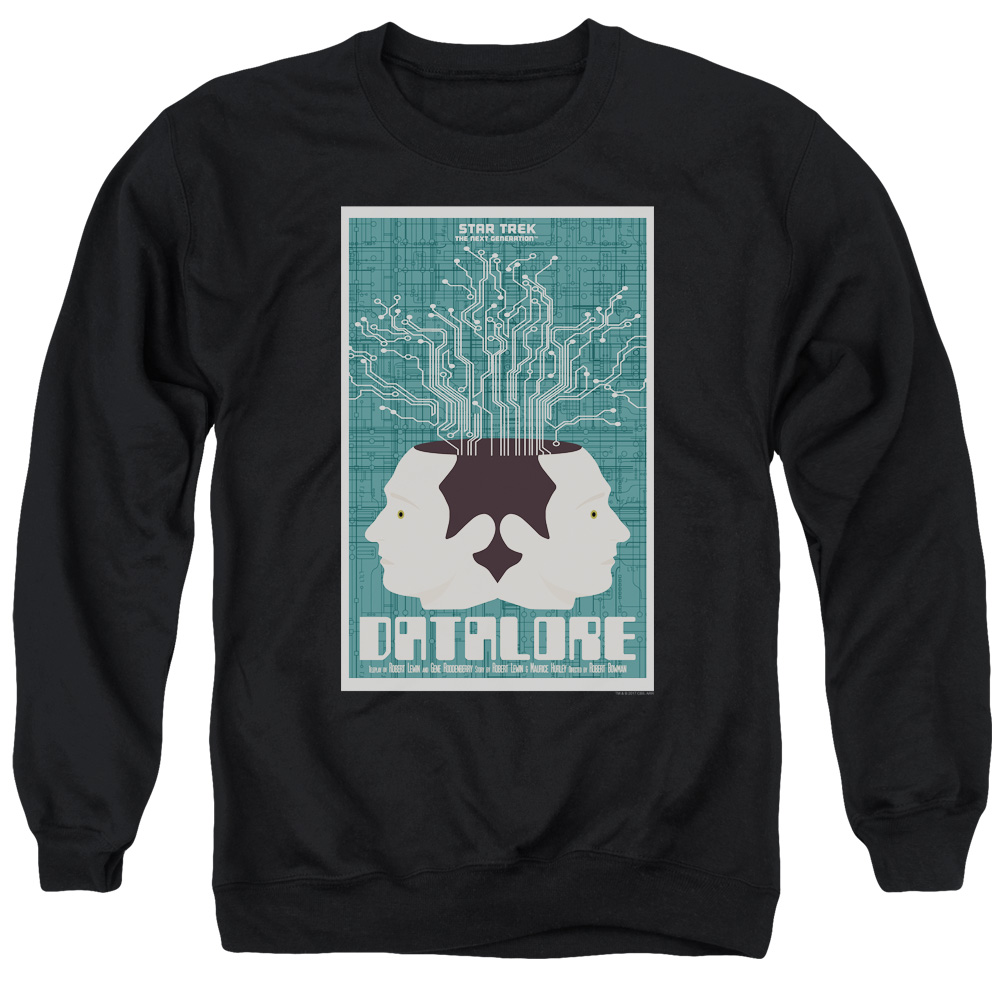 Star Trek & Tng Season 1 Episode 13 Adult Cotton & Polyster Crewneck Sweatshirt, Black - Medium