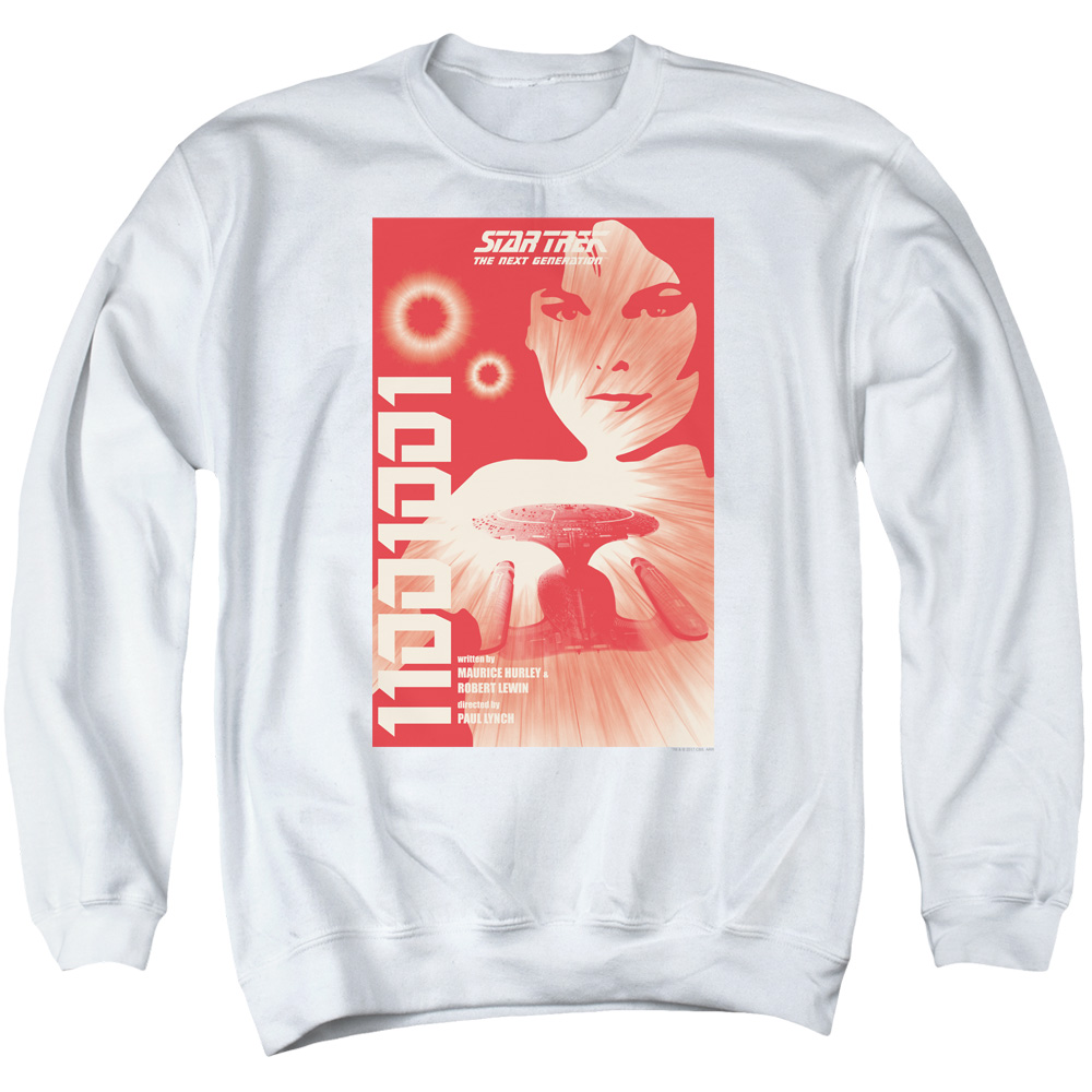 Star Trek & Tng Season 1 Episode 15 Adult Cotton & Polyster Crewneck Sweatshirt, White - Large