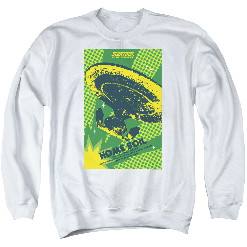 Star Trek & Tng Season 1 Episode 18 Adult Cotton & Polyster Crewneck Sweatshirt, White - Large