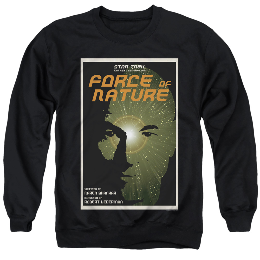 Star Trek & Tng Season 7 Episode 9 Adult Cotton & Polyster Crewneck Sweatshirt, Black - 3X