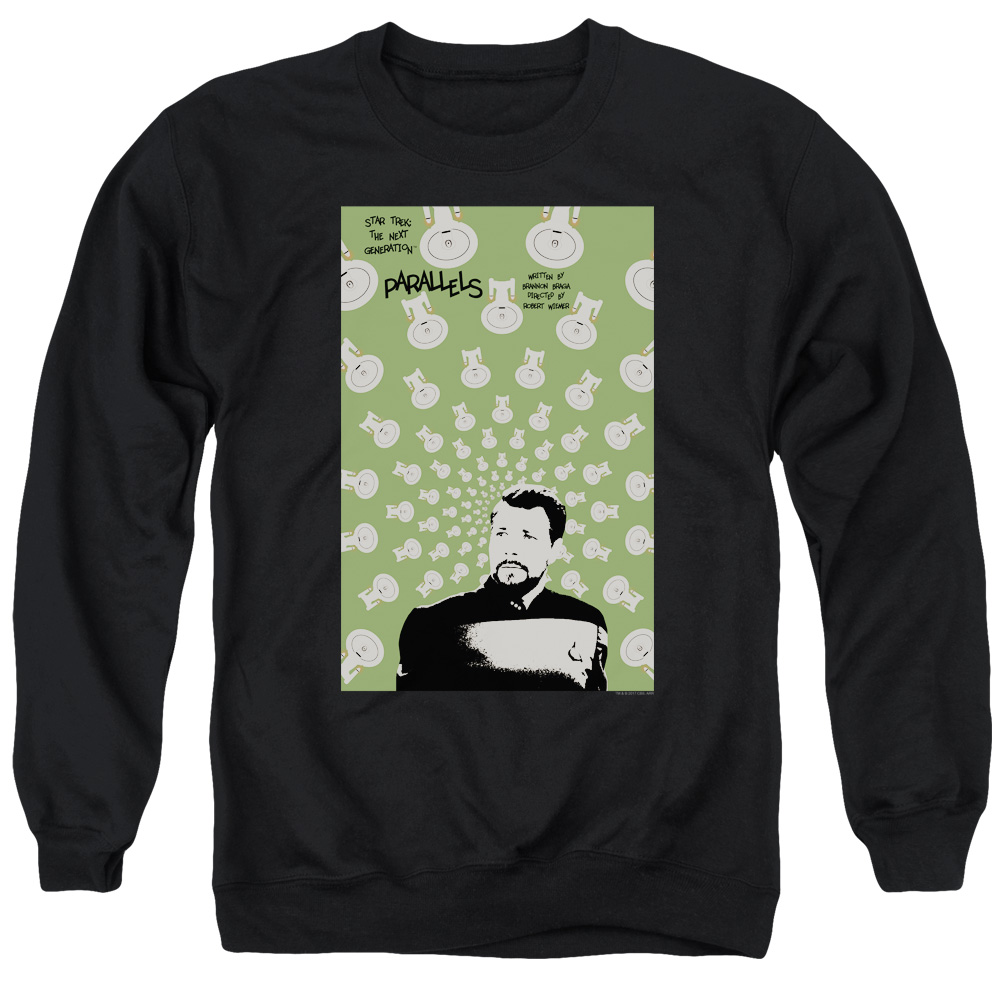 Star Trek & Tng Season 7 Episode 11 Adult Cotton & Polyster Crewneck Sweatshirt, Black - Medium
