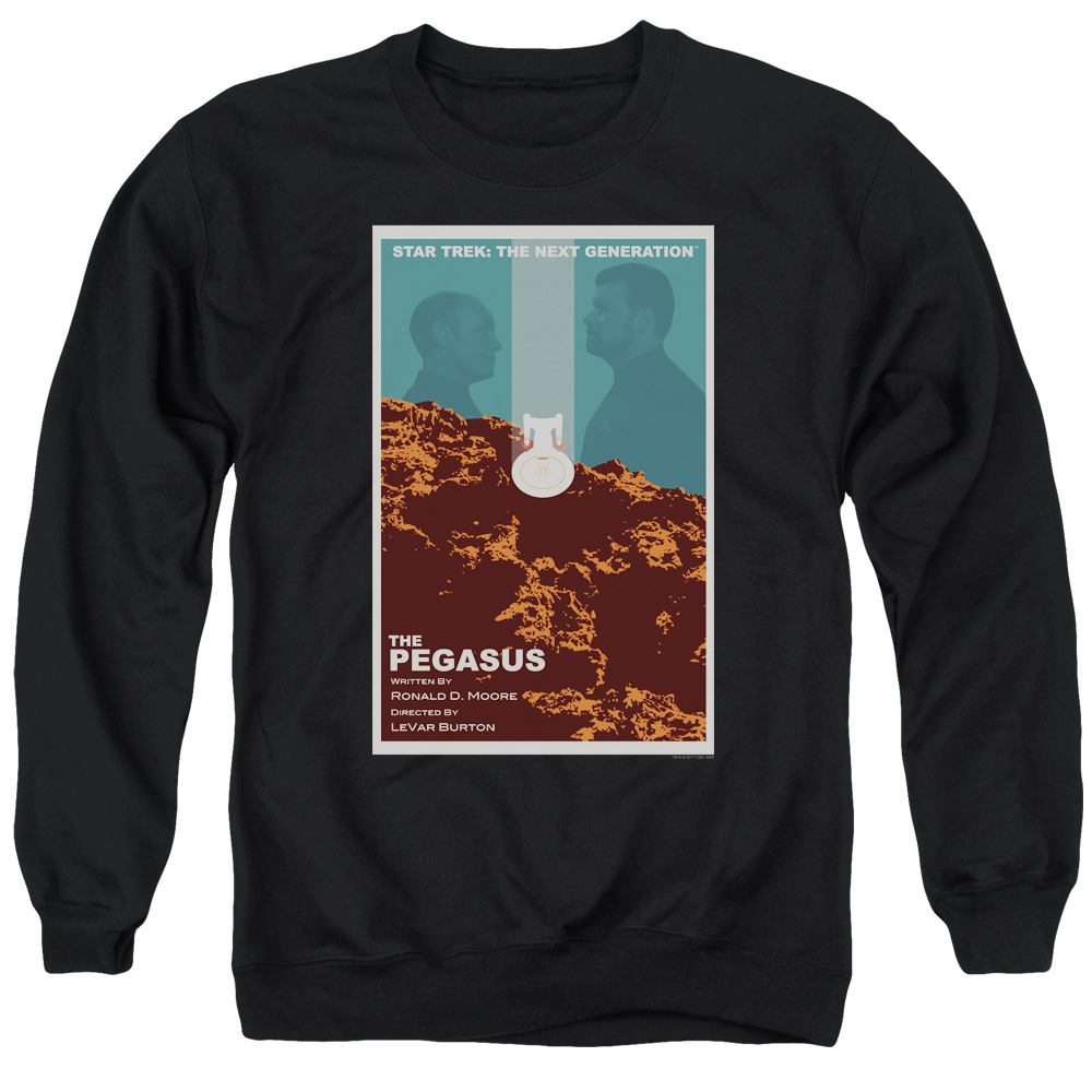 Star Trek & Tng Season 7 Episode 12 Adult Cotton & Polyster Crewneck Sweatshirt, Black - 2X