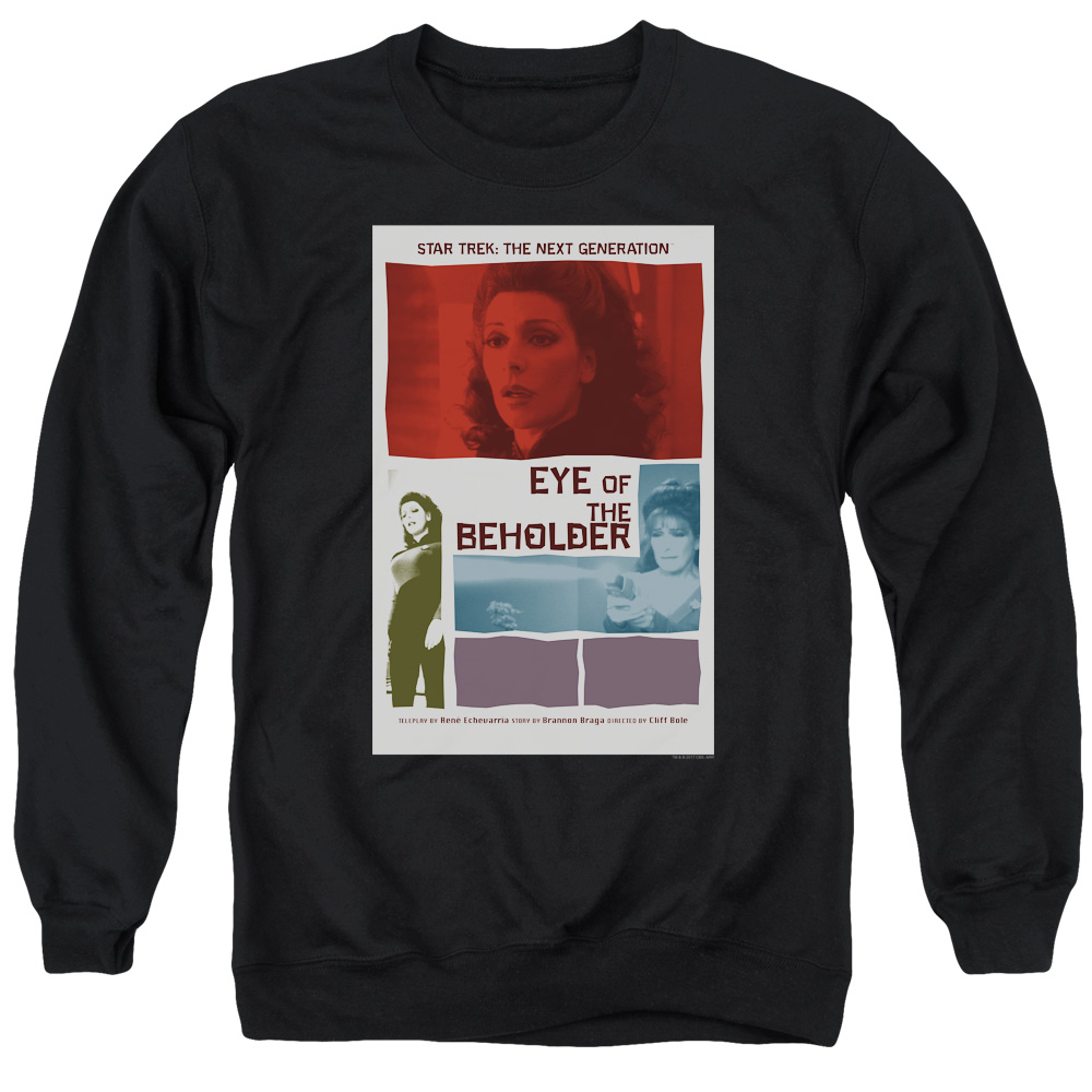 Star Trek & Tng Season 7 Episode 18 Adult Cotton & Polyster Crewneck Sweatshirt, Black - Medium
