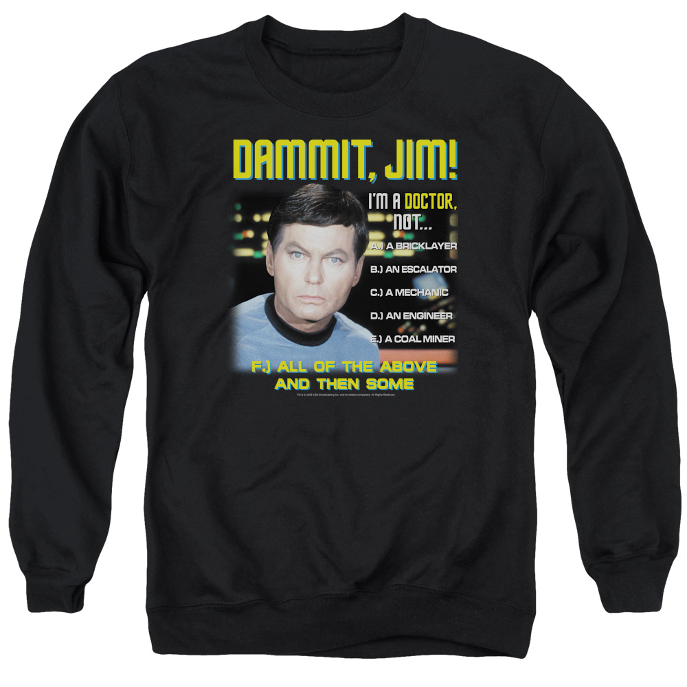Star Trek & All of the Above Adult Cotton & Polyster Crewneck Sweatshirt, Black - Small