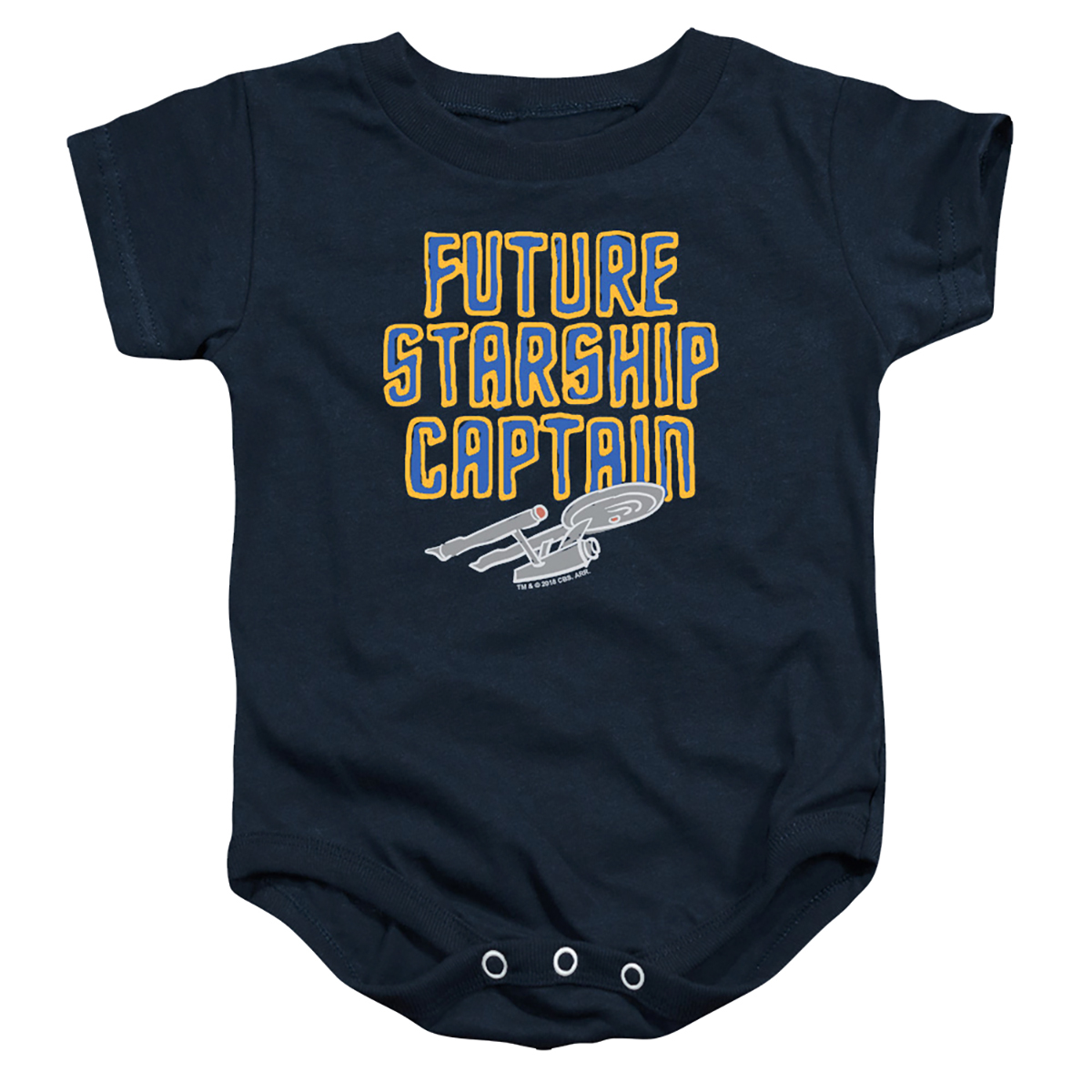 Star Trek & Future Captain Infant Cotton Snapsuit, Navy - Medium - 12 Months