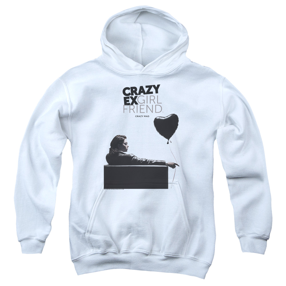 Crazy Ex Girlfriend & Crazy Mad Youth Pull-Over Cotton Hoodie, White - Extra Large
