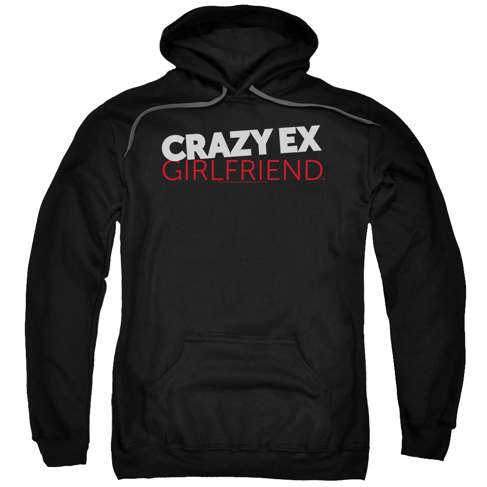 CBS2462-AFTH-3 Crazy Ex Girlfriend & Crazy Logo Adult Cotton & Polyster Pull-Over Hoodie, Black - Large