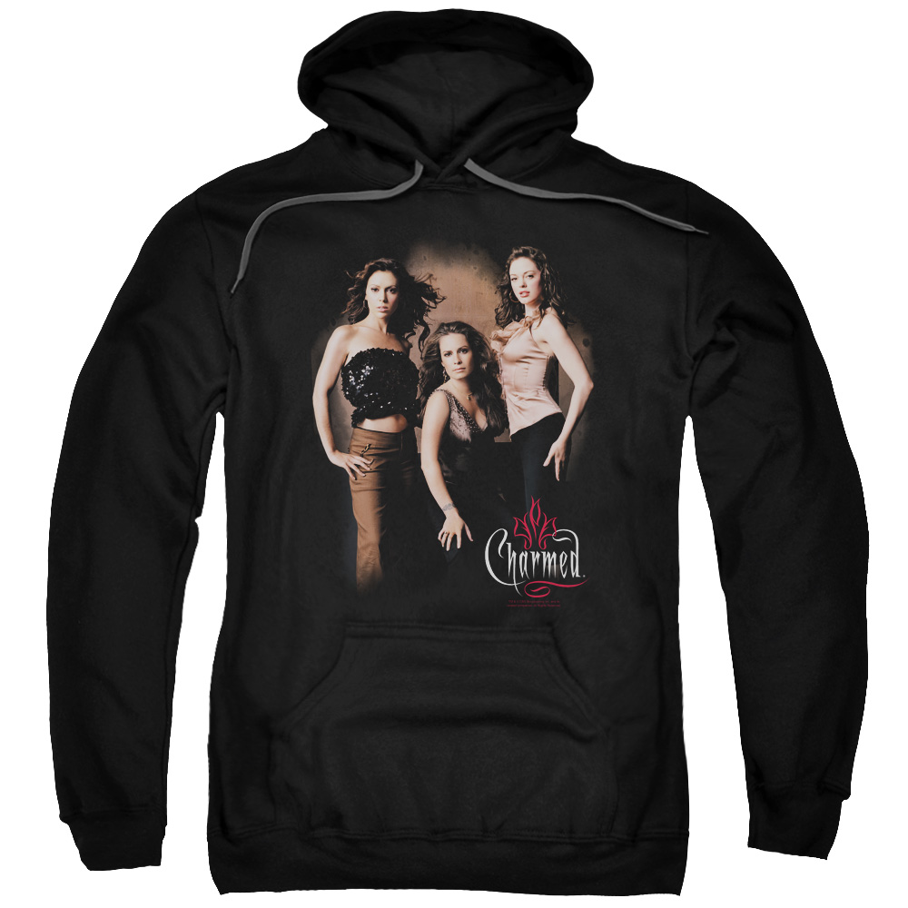 CBS243-AFTH-7 Charmed & Three Hot Witches Adult Cotton & Polyster Pull-Over Hoodie, Black - 4X -  Trevco