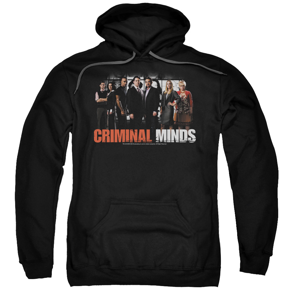 CBS255-AFTH-8 Criminal Minds & The Brain Trust Adult Cotton & Polyster Pull-Over Hoodie, Black - 5X