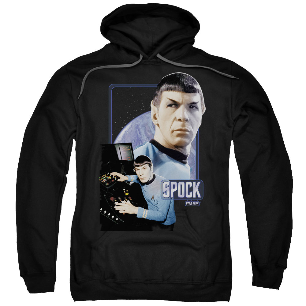 CBS579-AFTH-7 Star Trek & Spock Adult Cotton & Polyster Pull-Over Hoodie, Black - 4X -  Trevco