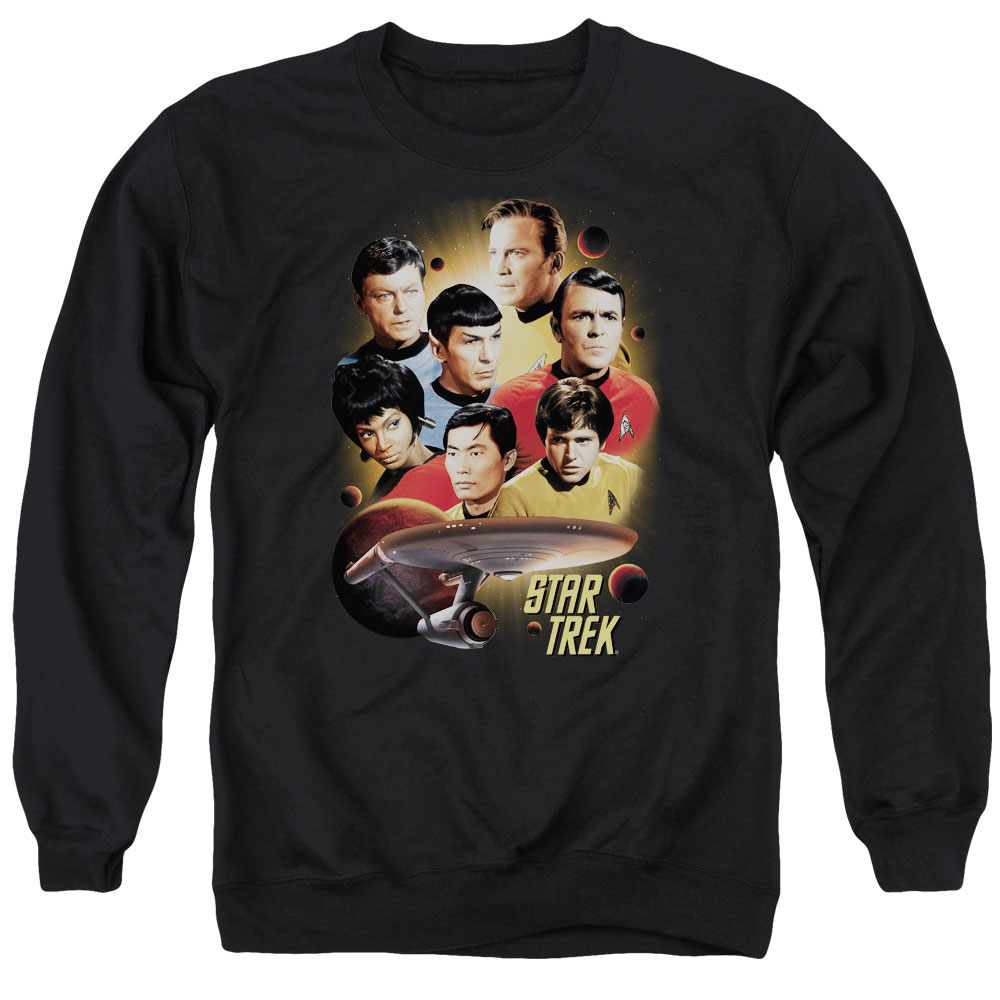 Star Trek & Heart of the Enterprise Adult Cotton & Polyster Crewneck Sweatshirt, Black - Small