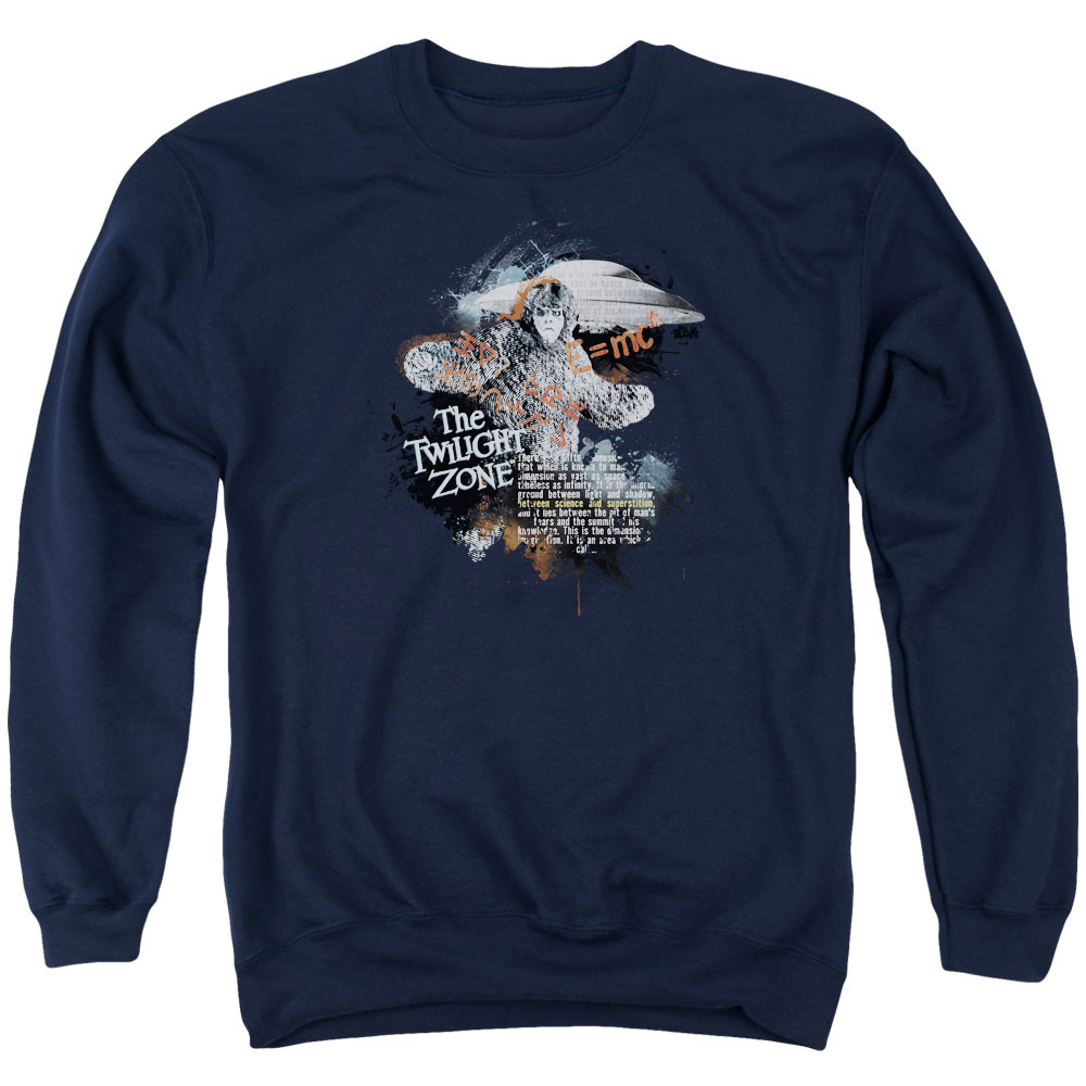 CBS768-AS-1 Twilight Zone & ScienceSuperstition Adult Cotton & Polyster Crewneck Sweatshirt, Navy - Small