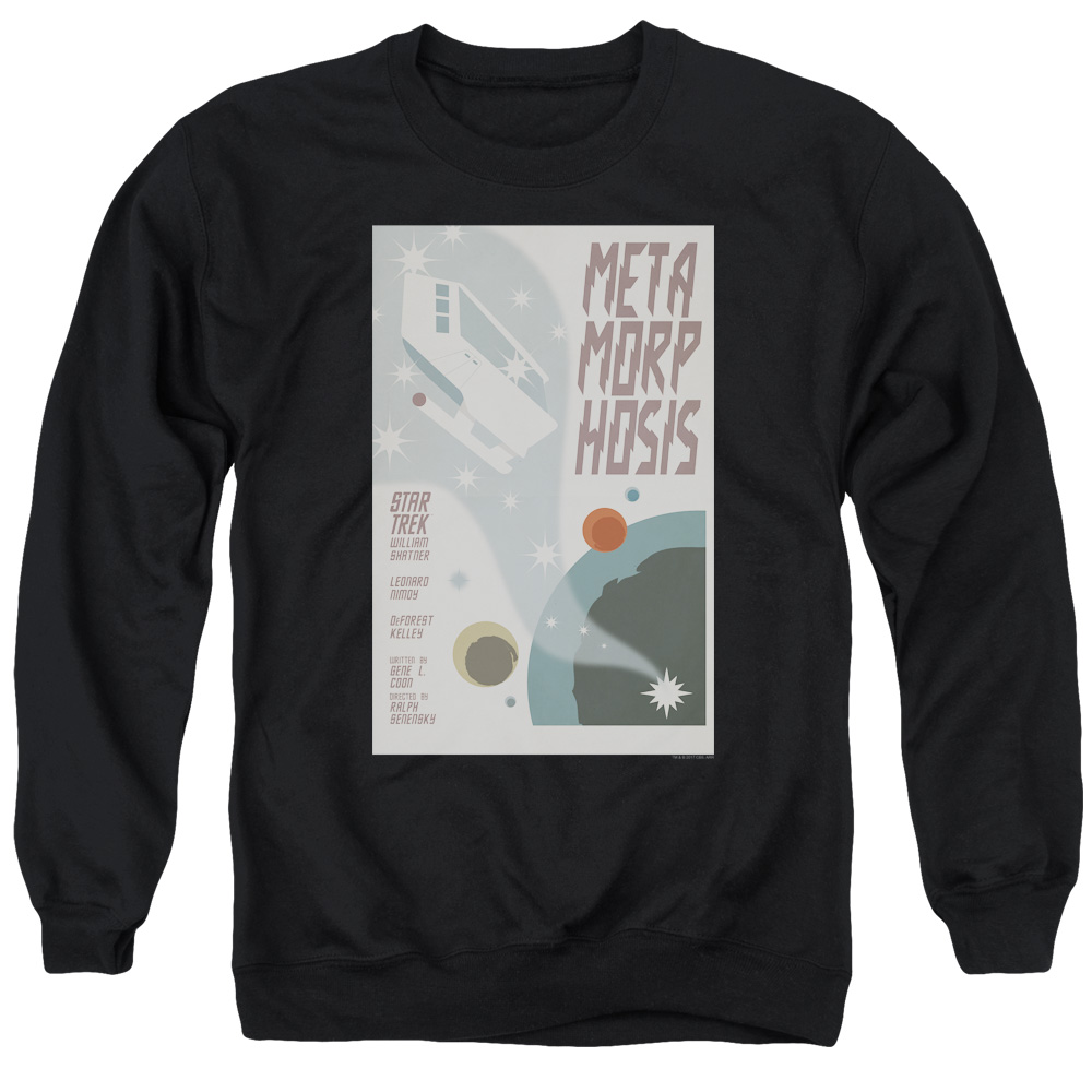Star Trek & Tos Episode 38 Adult Cotton & Polyster Crewneck Sweatshirt, Black - Medium