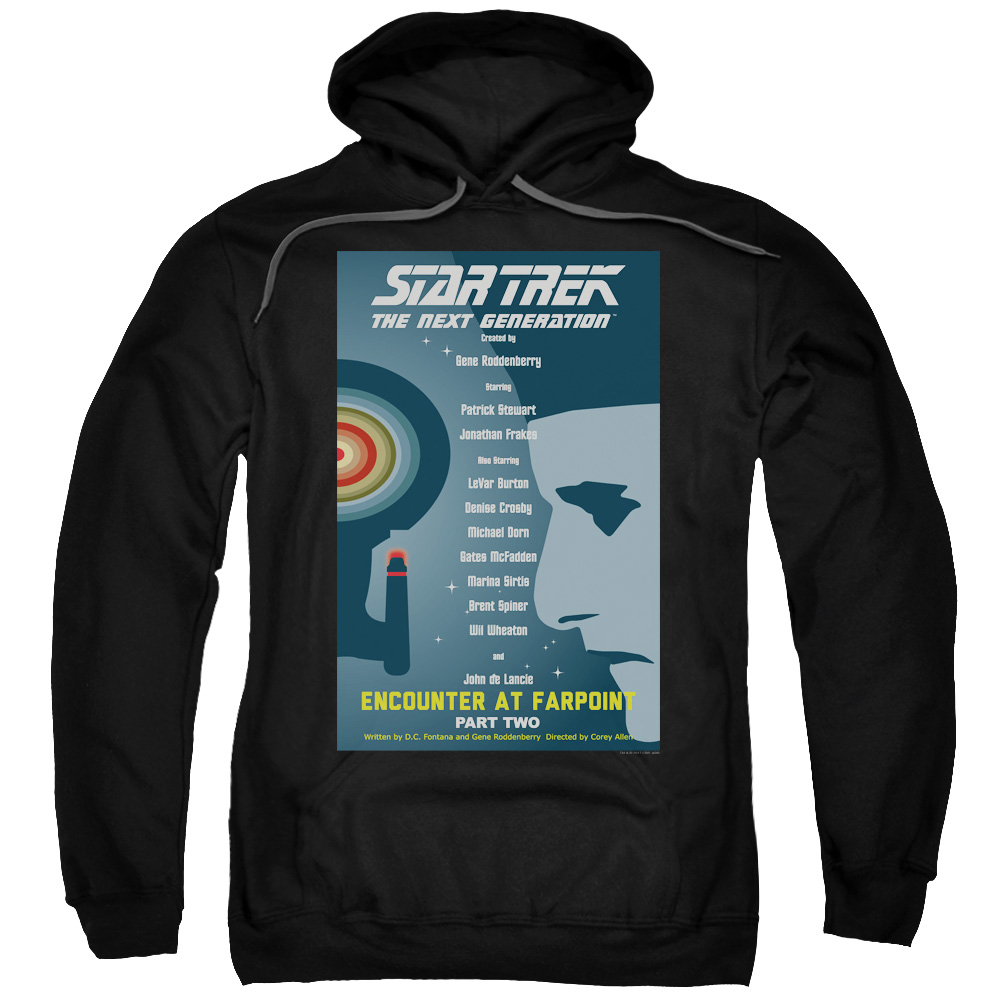 CBS2018B-AFTH-7 Star Trek & Tng Season 1 Episode 2 Adult Cotton & Polyster Pull-Over Hoodie, Black - 4X -  Trevco