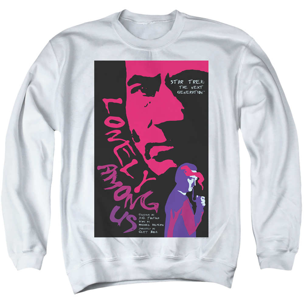 Star Trek & Tng Season 1 Episode 7 Adult Cotton & Polyster Crewneck Sweatshirt, White - Medium
