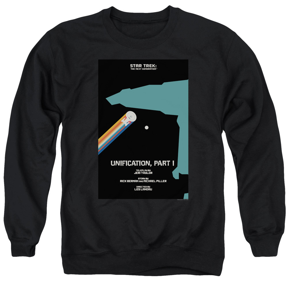 Star Trek & Tng Season 5 Episode 7 Adult Cotton & Polyster Crewneck Sweatshirt, Black - Medium