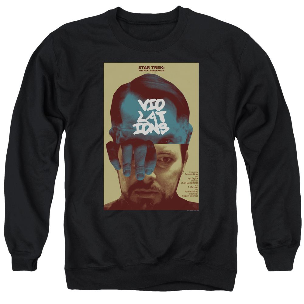 Star Trek & Tng Season 5 Episode 12 Adult Cotton & Polyster Crewneck Sweatshirt, Black - 3X
