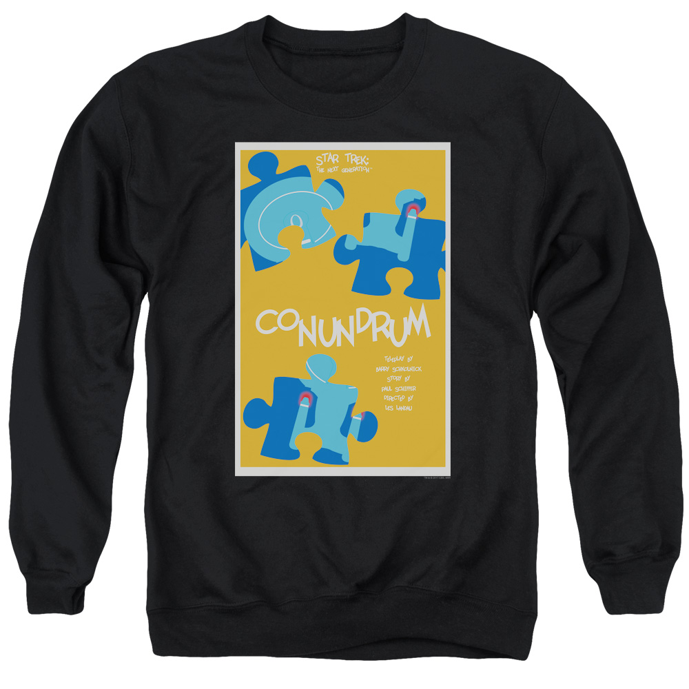 Star Trek & Tng Season 5 Episode 14 Adult Cotton & Polyster Crewneck Sweatshirt, Black - 2X