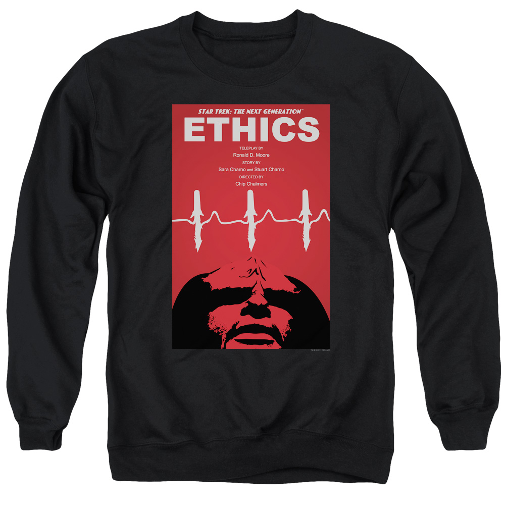 Star Trek & Tng Season 5 Episode 16 Adult Cotton & Polyster Crewneck Sweatshirt, Black - Extra Large