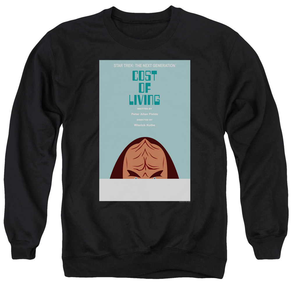 Star Trek & Tng Season 5 Episode 20 Adult Cotton & Polyster Crewneck Sweatshirt, Black - 3X