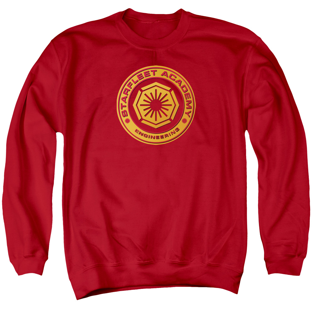 Star Trek & Engineering Adult Cotton & Polyster Crewneck Sweatshirt, Red - Small