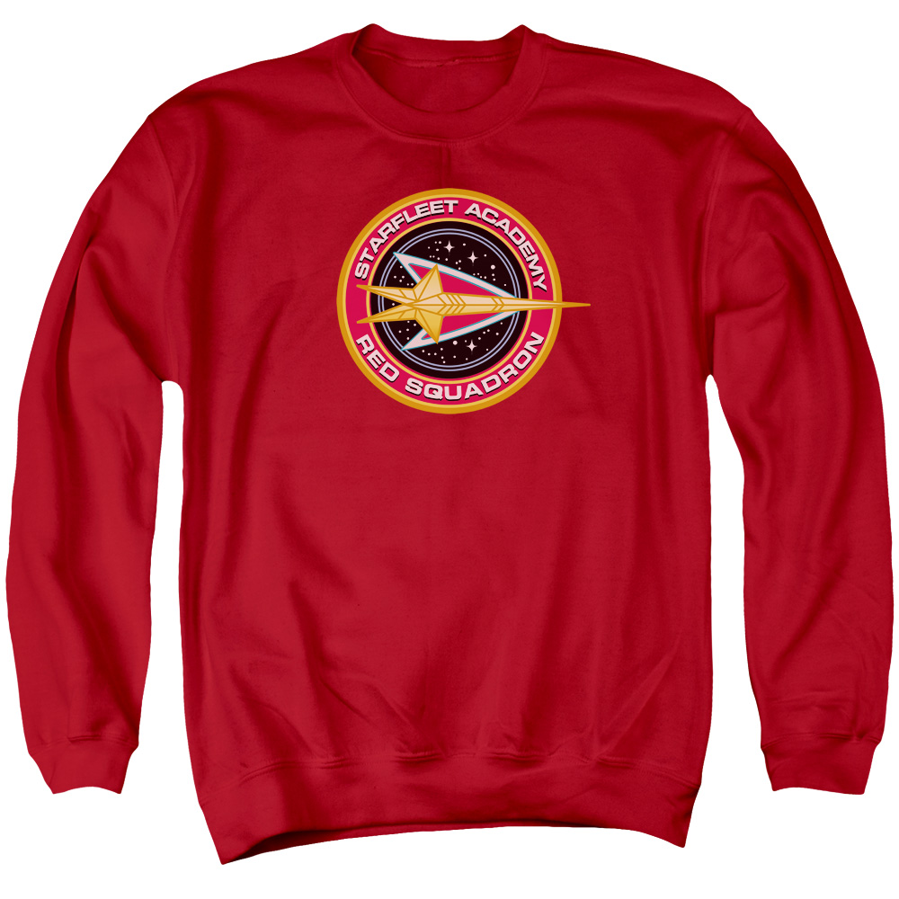 Star Trek & Red Squadron Adult Cotton & Polyster Crewneck Sweatshirt, Red - Extra Large
