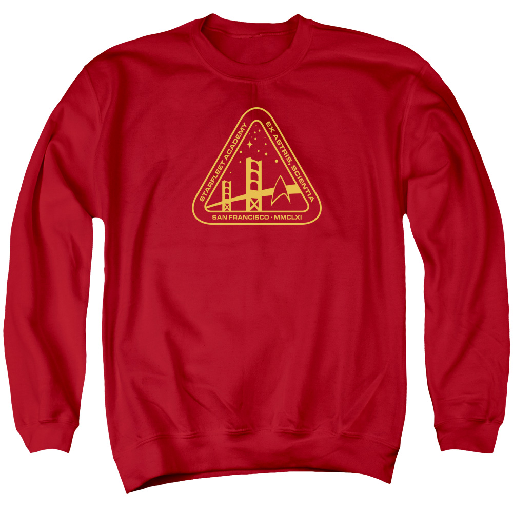 CBS853-AS-5 Star Trek & Gold Academy Adult Cotton & Polyster Crewneck Sweatshirt, Red - 2X