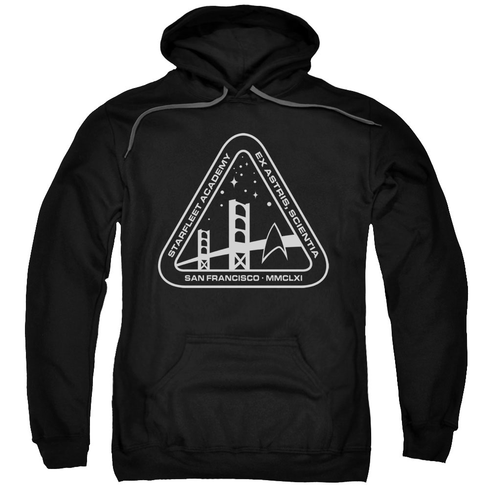 CBS856-AFTH-7 Star Trek & White Academy Logo Adult Cotton & Polyster Pull-Over Hoodie, Black - 4X -  Trevco