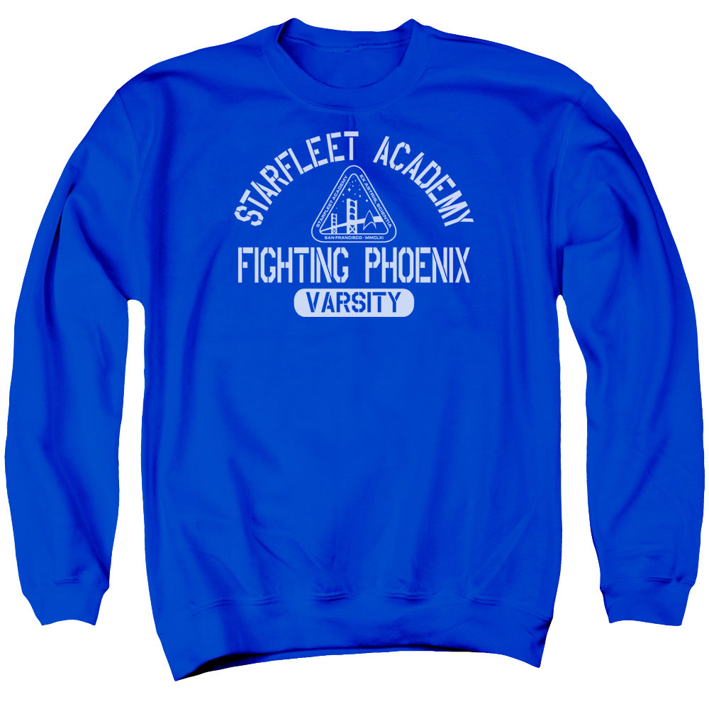 Star Trek & Varsity Adult Cotton & Polyster Crewneck Sweatshirt, Royal Blue - 3X