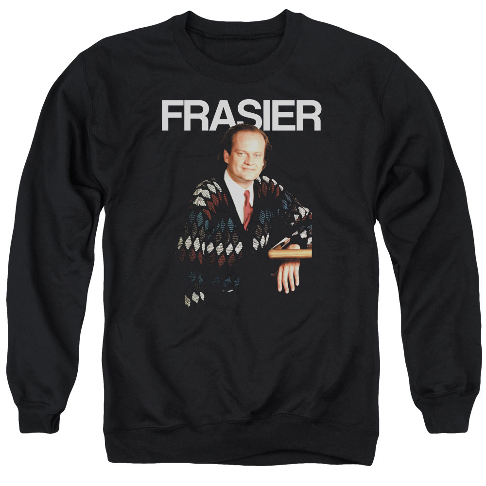 Cheers & Frasier Adult Cotton & Polyster Crewneck Sweatshirt, Black - Medium