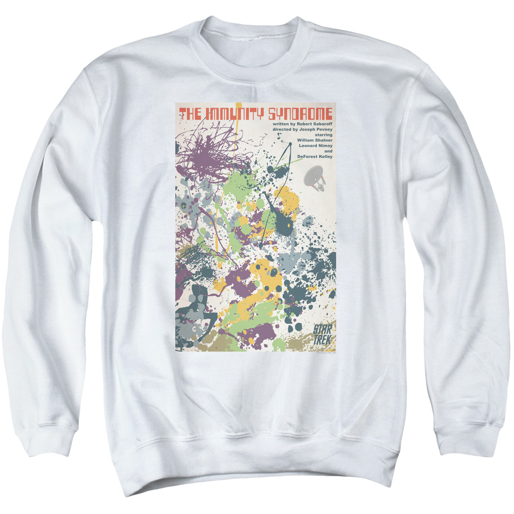 Star Trek & Tos Episode 47 Adult Cotton & Polyster Crewneck Sweatshirt, White - Medium