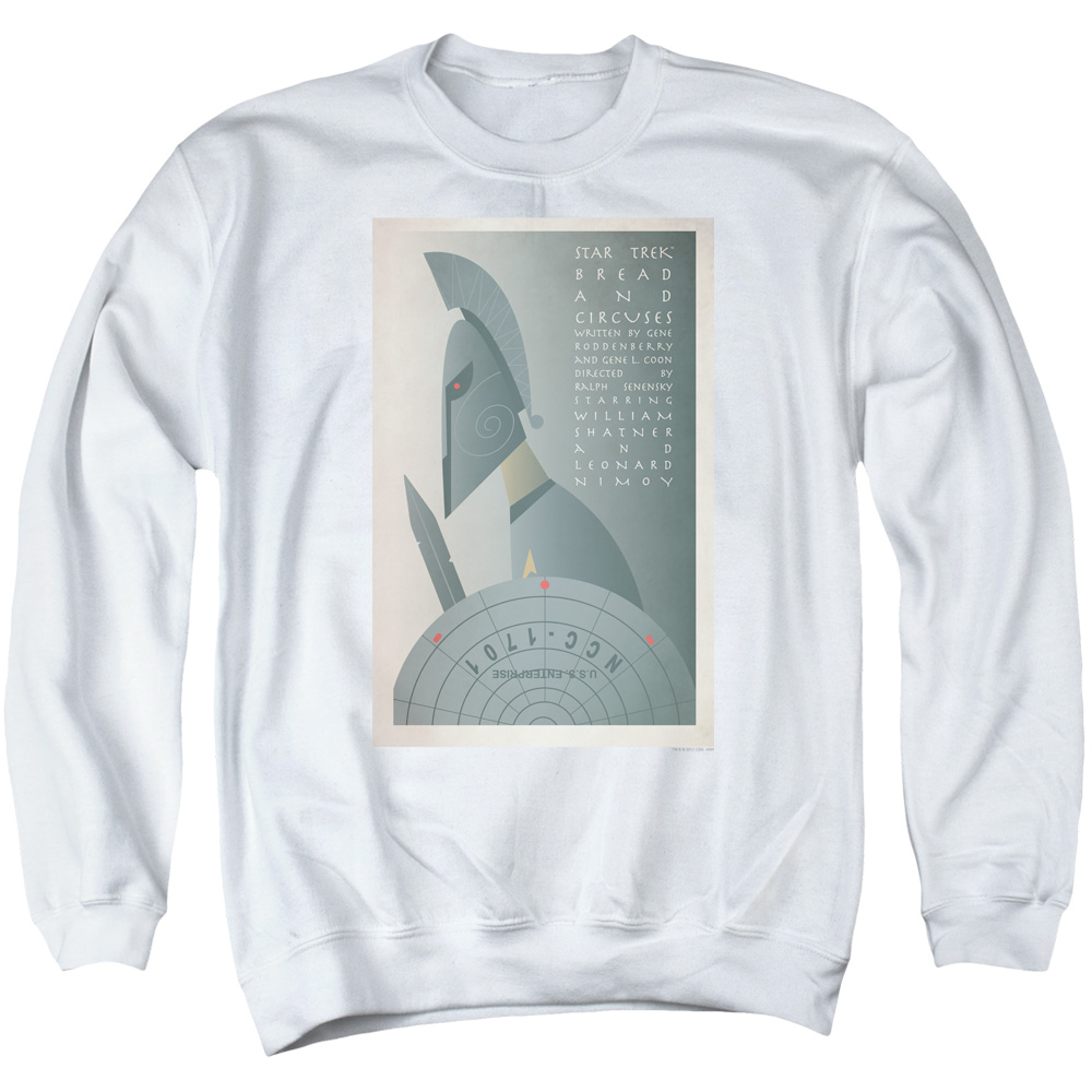 Star Trek & Tos Episode 54 Adult Cotton & Polyster Crewneck Sweatshirt, White - Medium